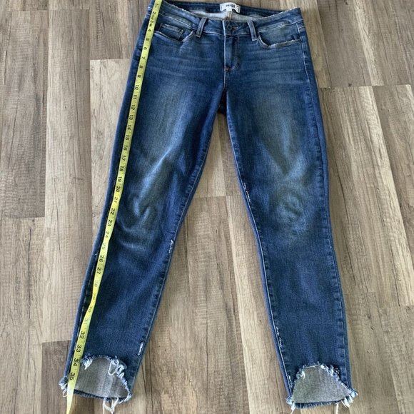 Paige Women's Verdugo Crop Raw Fringe Hem Size 29 Stretchy Skinny - Picture 5 of 10